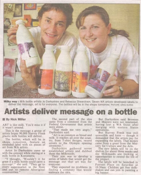 Art on milk bottles 2001
