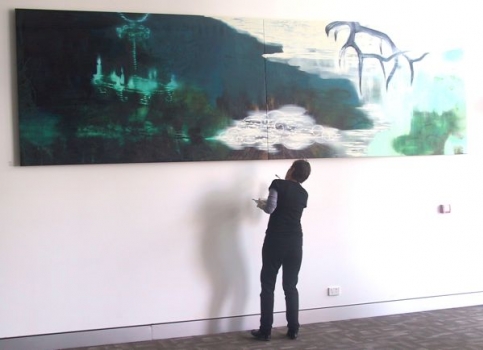 touching up Lake Louise at South Perth Civic Centre 2011